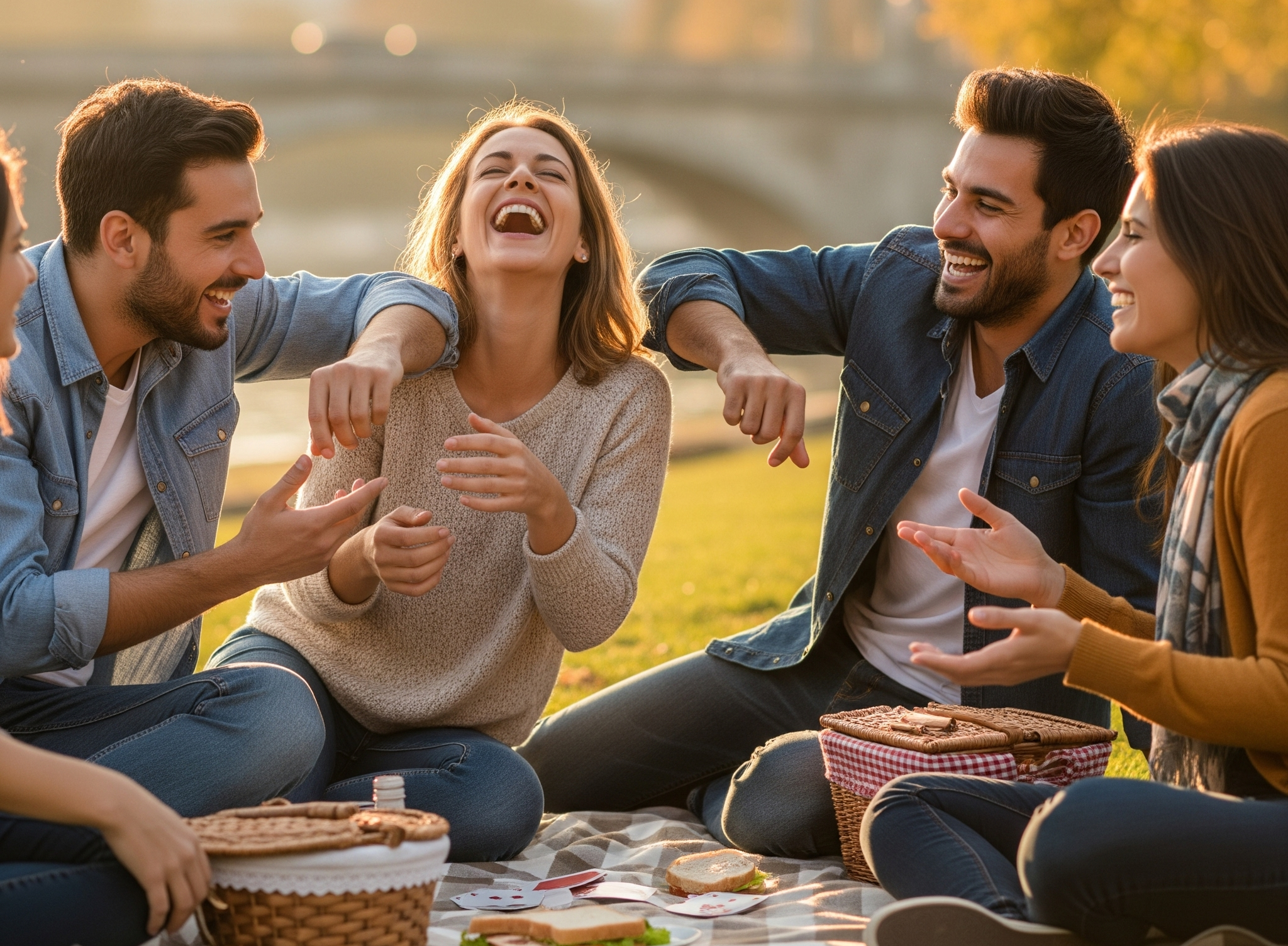 Lachende familie die samen is, wat levensmomenten symboliseert